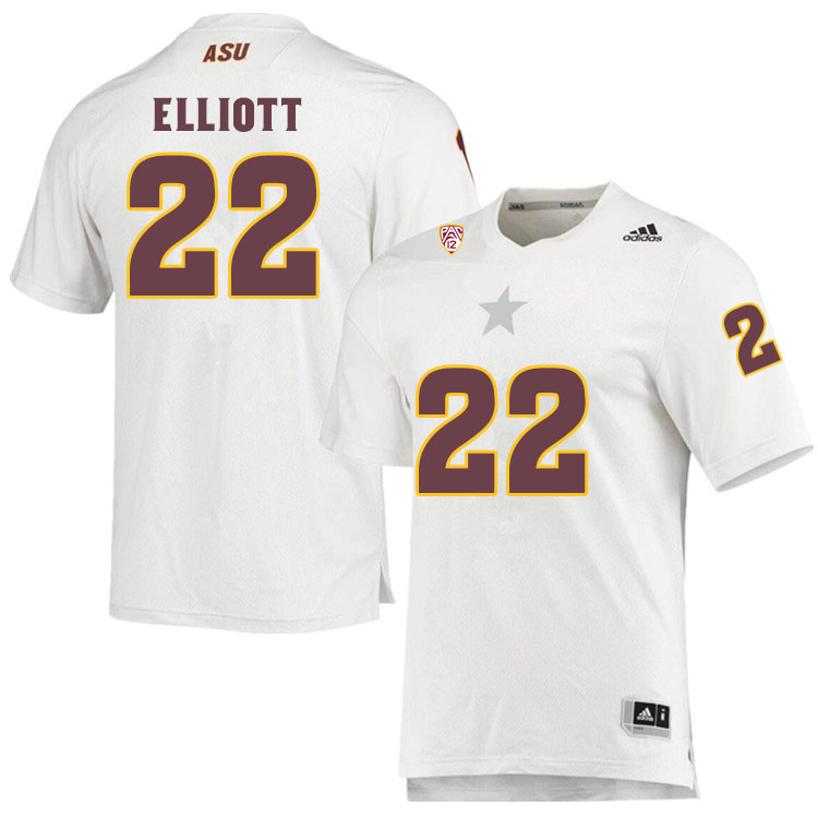 Men #22 Deonce ElliottArizona State Sun Devils College Football Jerseys Sale-White